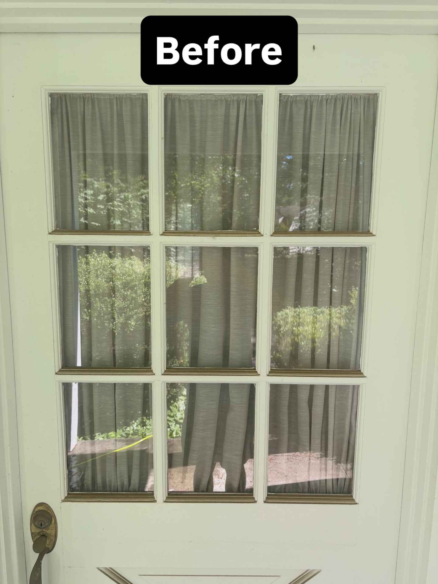 French door windows before cleaning
